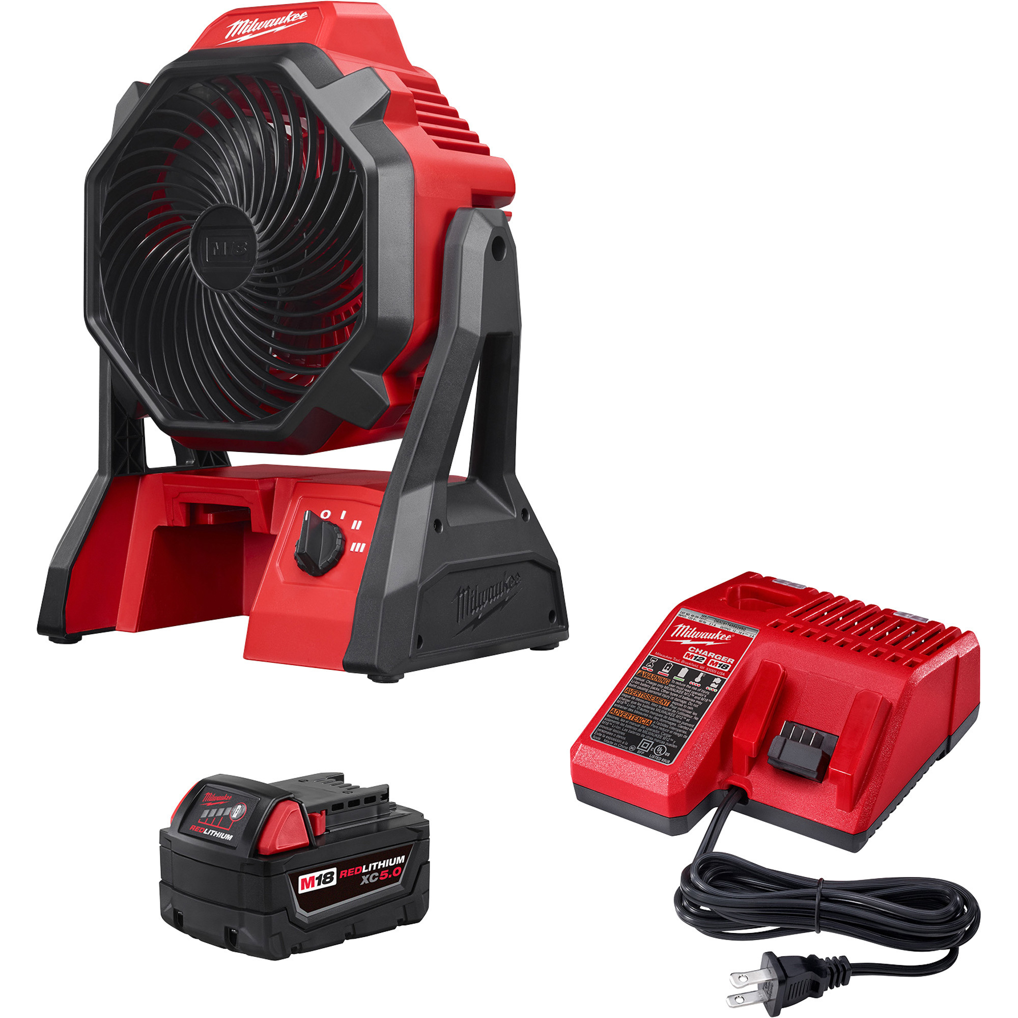 Milwaukee M18(tm) Cordless Jobsite Fan Kit, 1 Battery, Model# 0886-20P